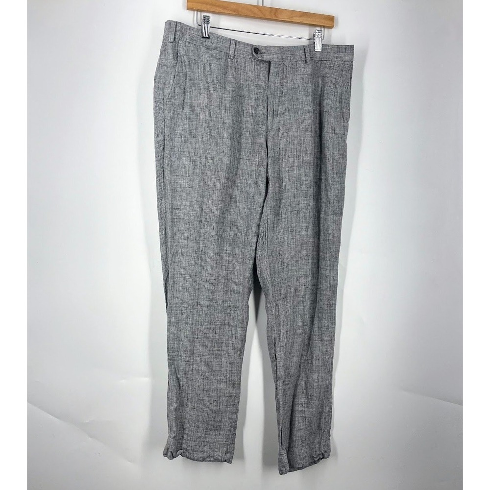 Suitsupply Brescia Grey Pure Linen Trousers‎ Tessuti di Sondrio Mens 38R 36x30